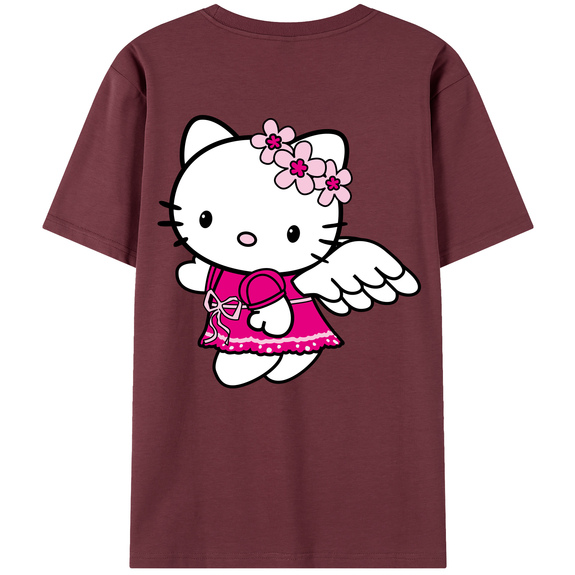 （画像用） Hello Kitty ハローキティ 綿100％半袖Tシャツ（背面プリント）